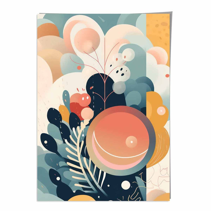 Abstrakt, fargerikt pastellblomsterkunsttrykk nr. 2