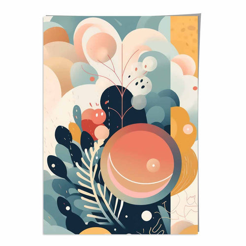 Abstrakt, fargerikt pastellblomsterkunsttrykk nr. 2