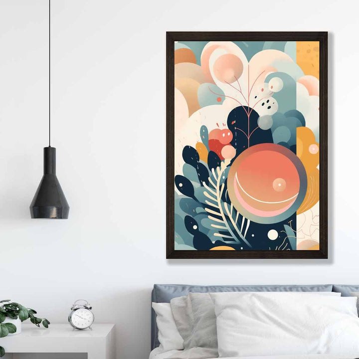 Abstrakt, fargerikt pastellblomsterkunsttrykk nr. 2