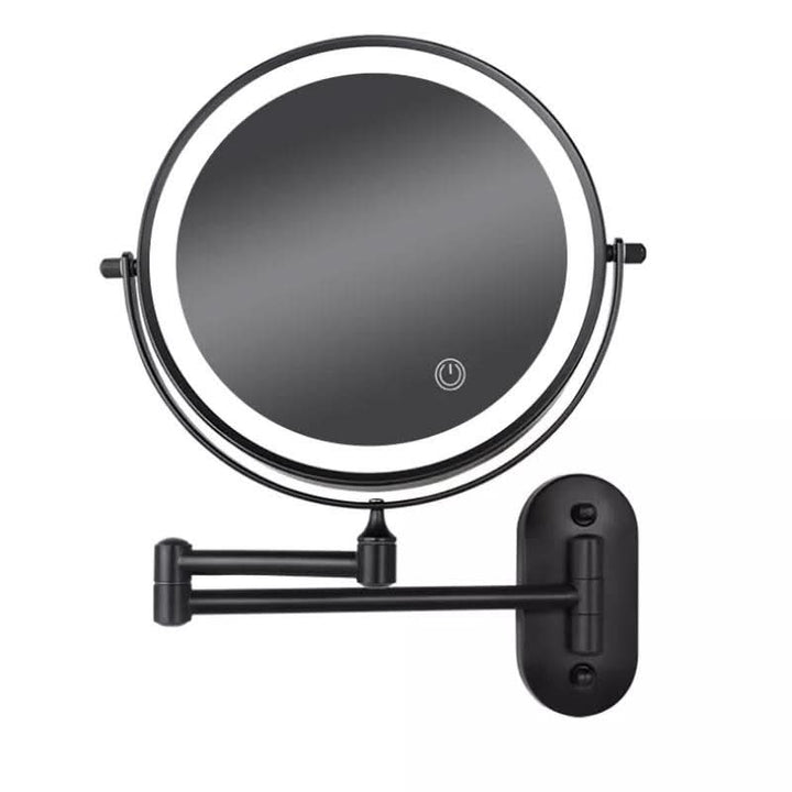 Skanto | Svart LED Oppladbart Speil for Makeup – 3-Farge Lys