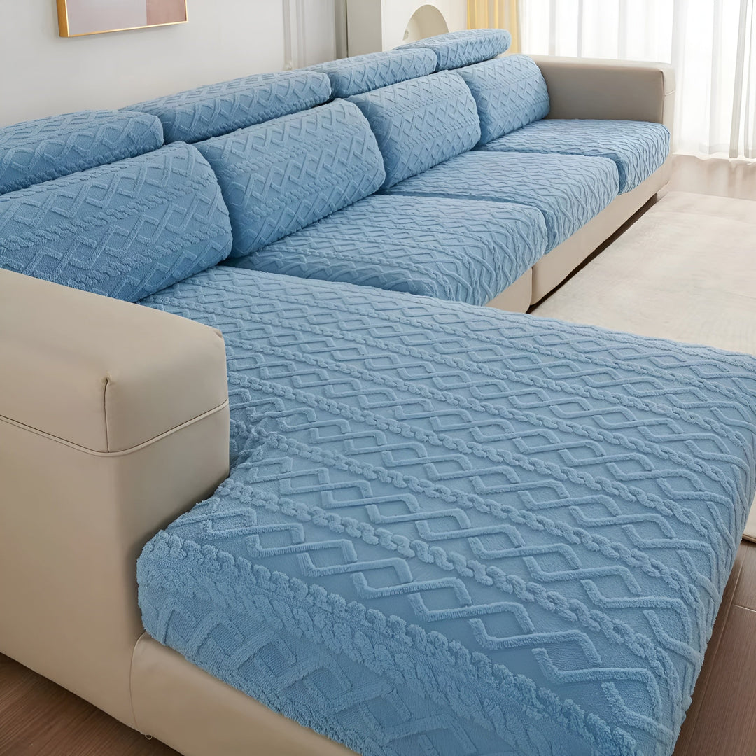 Trekk til sofa i fløyel med diamantmønster – Mykt og luksuriøst | Passer perfekt til enhver sofa
