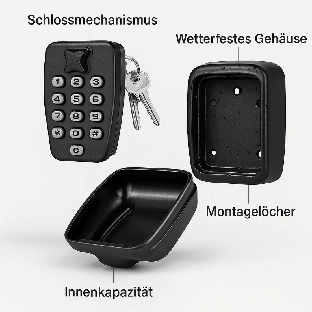 Skanto | KeyGuard Utendørs Safe – Værbestandig Veggmontert Nøkkelboks