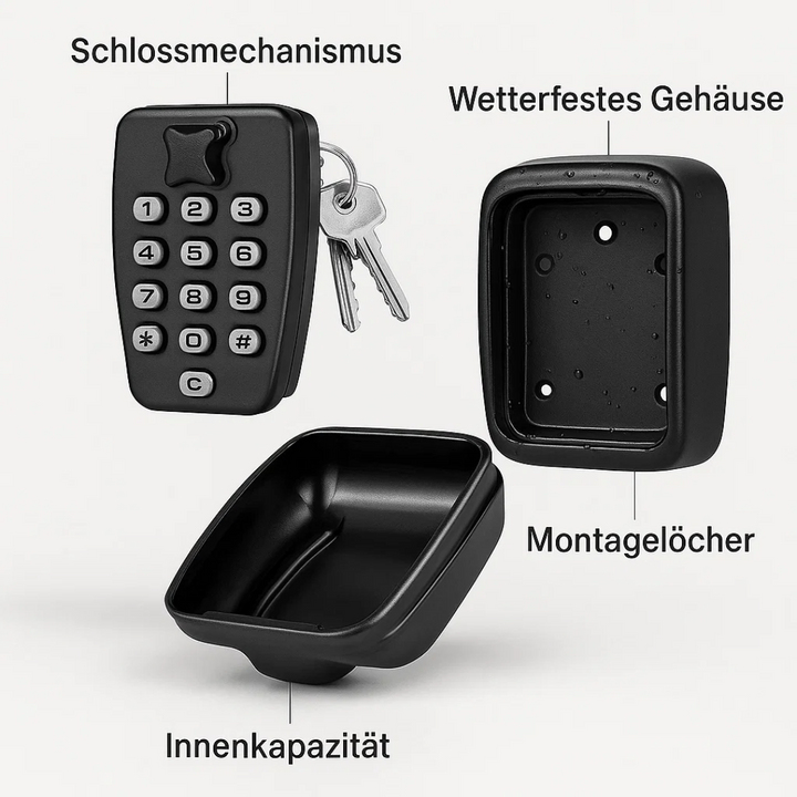 Skanto | KeyGuard Utendørs Safe – Værbestandig Veggmontert Nøkkelboks