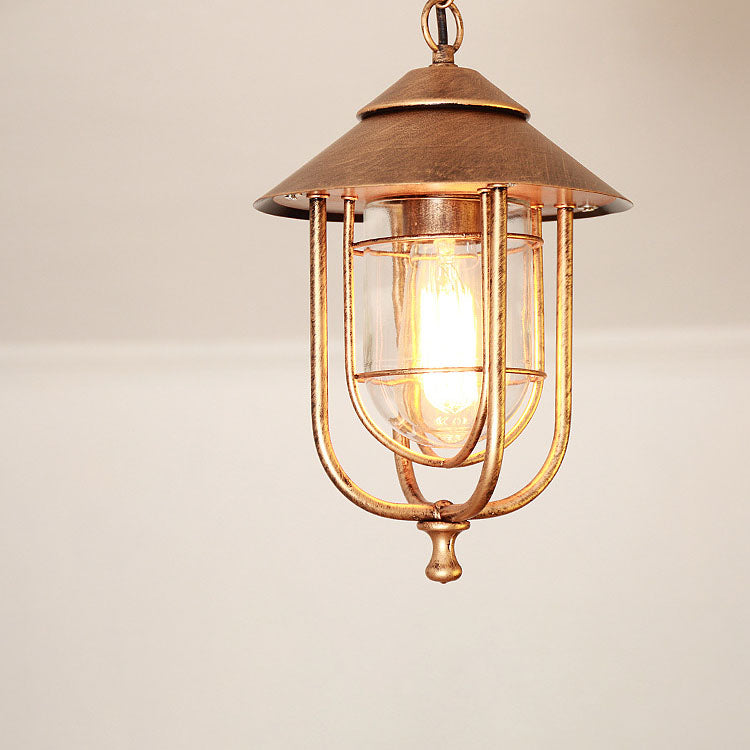Industriell vintage aluminium bur glass 1-lampe utendørs vanntett pendellampe | Skanto