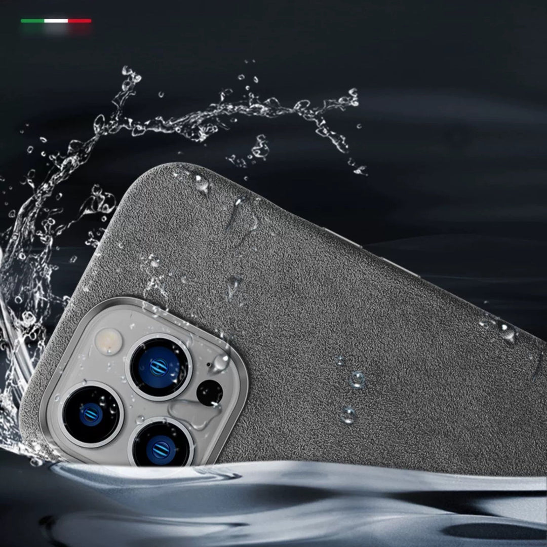 Magnetisk deksel i italiensk Alcantara til iPhone