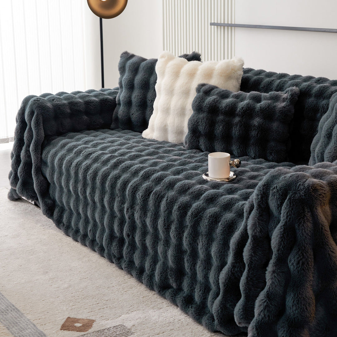 Luksus Ripple Faux Fur Sofa Deksel - Moderne, Stilig & Holdbar Sofa Beskyttelse | Skanto
