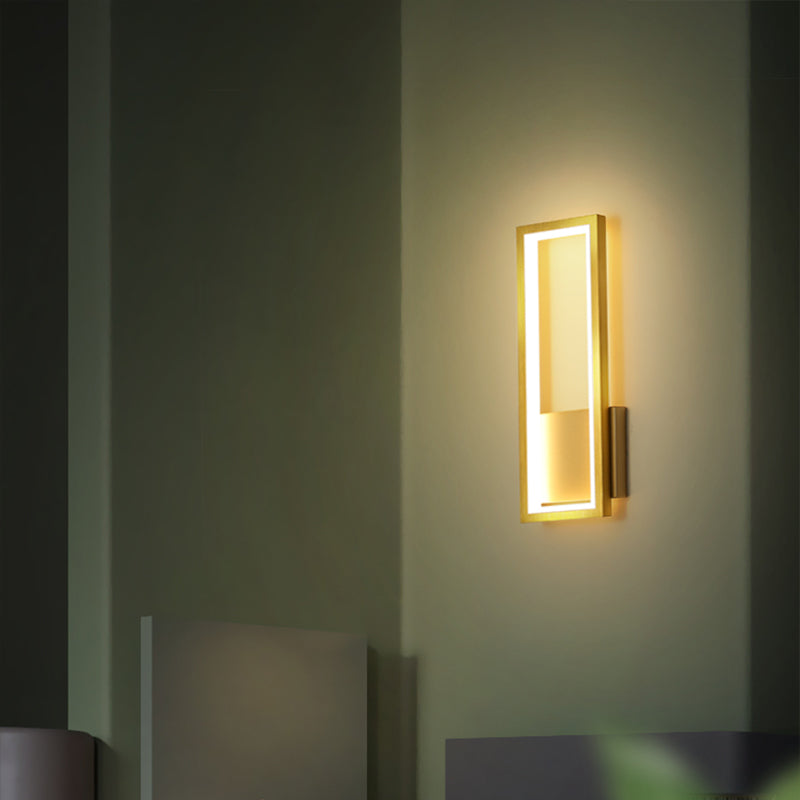Minimalisme Rektangulær Vegglampe Belysning Metall Foyer LED Veggmontert Lysarmatur | Skanto