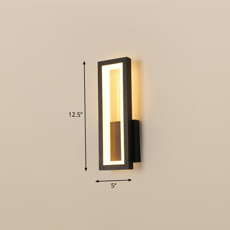 Minimalisme Rektangulær Vegglampe Belysning Metall Foyer LED Veggmontert Lysarmatur | Skanto