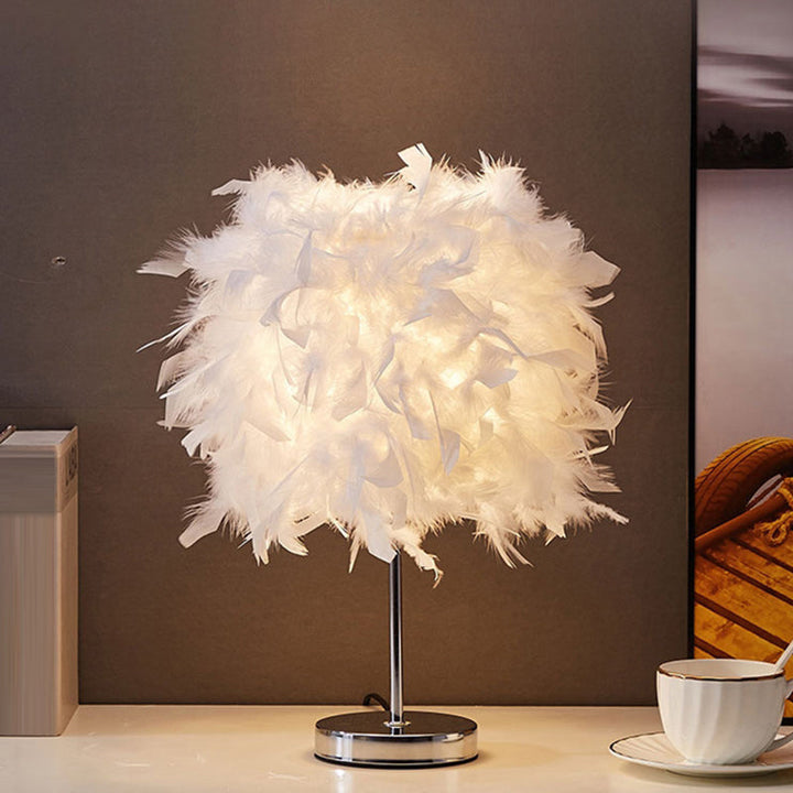 Skanto | Hvit Sylinderformet Bordlampe Enkelhet Enkelt Lyspære Vår Bordlampe