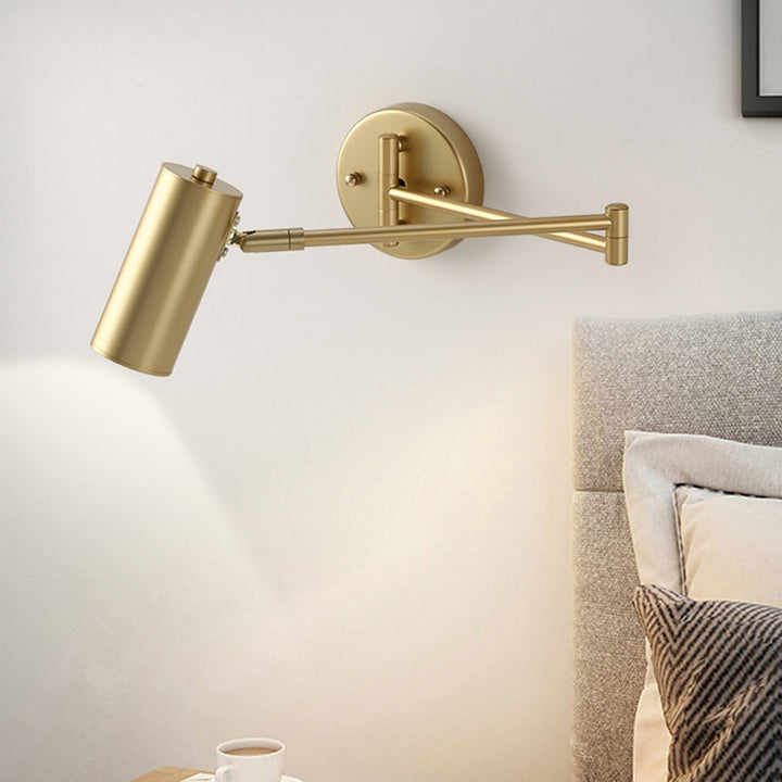 Tubular sengkledning veggmontert leselampe Metall 1 lyspære postmodern vegglampe med utvidbar arm | Skanto