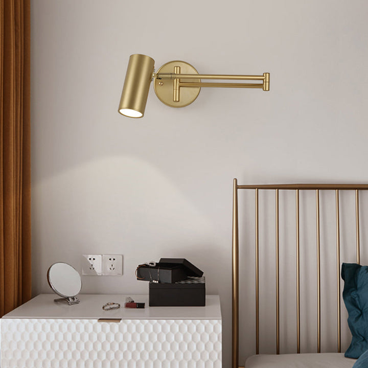 Tubular sengkledning veggmontert leselampe Metall 1 lyspære postmodern vegglampe med utvidbar arm | Skanto