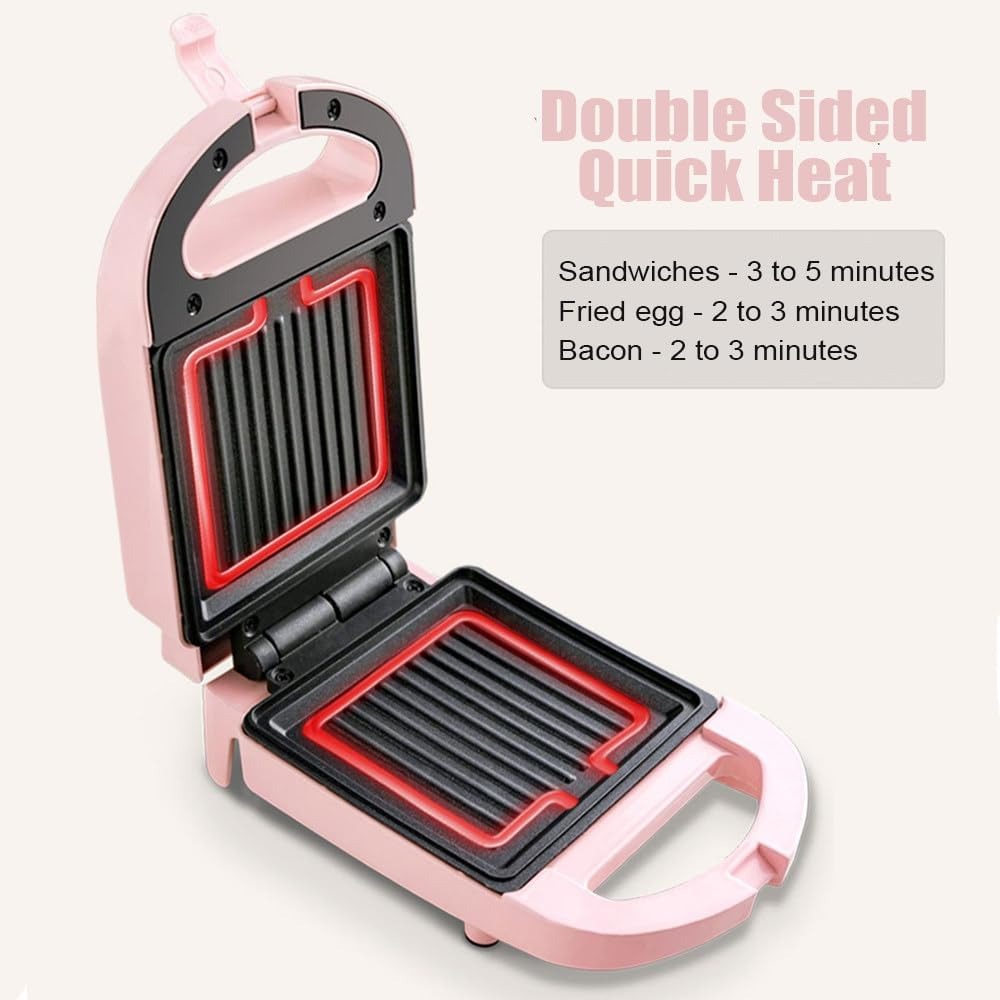 Skanto | 2-i-1 Sandwichmaker & Brødristing | Non-Stick Auto-Tetting Plater for Rask Frokost, Snacks & Enkel Rengjøring