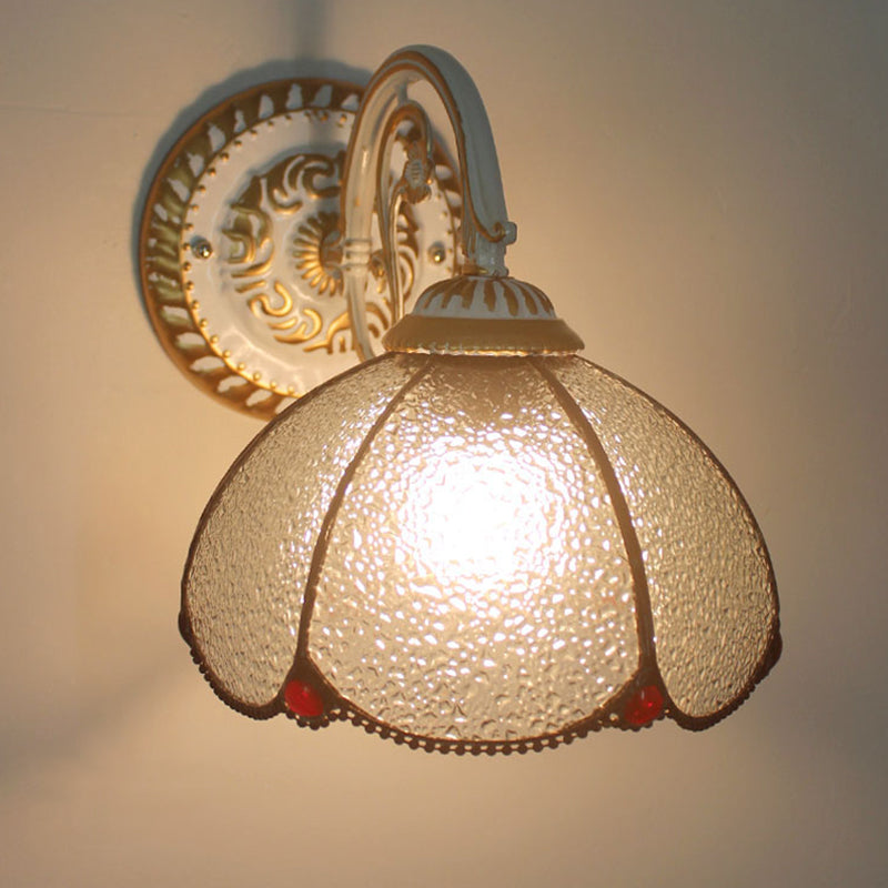 Vegglampe med én skjerm, Tiffany-stil, håndlaget glassvegglampe til stuen
