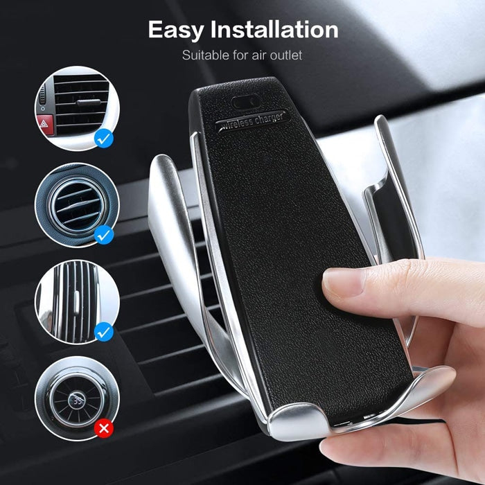 Trådløs automatisk mobil lader og holder for bilen | Skanto