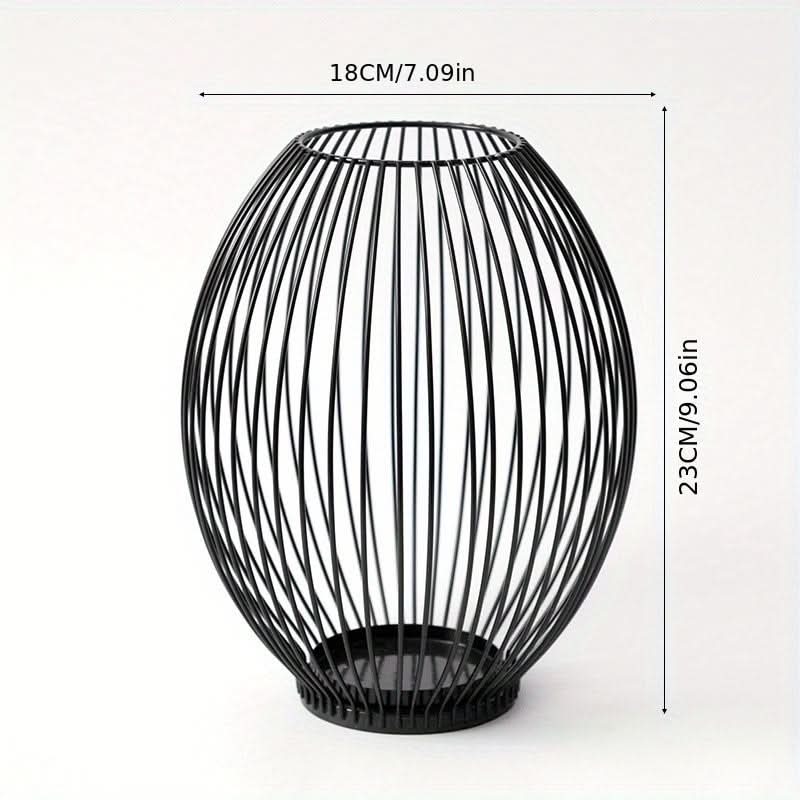 Skanto | Set with 3 vintage black metal lantern candelabras