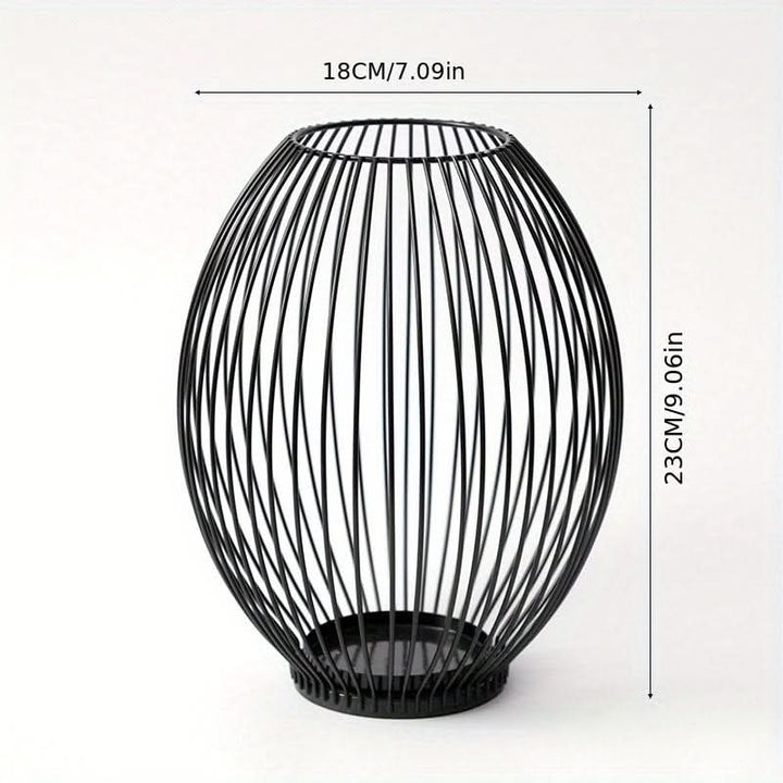 Skanto | Set with 3 vintage black metal lantern candelabras