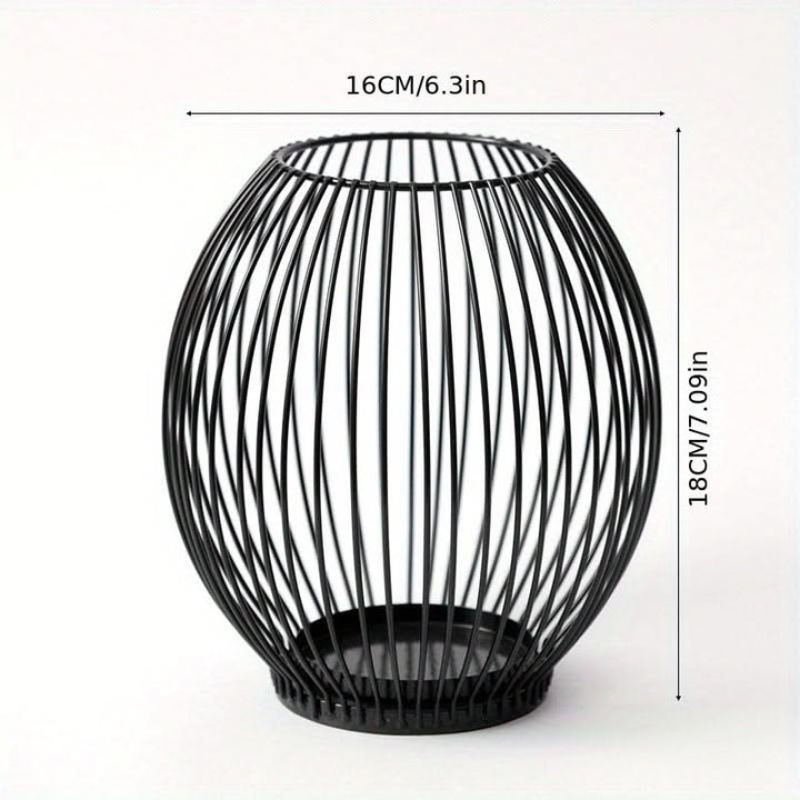 Skanto | Set with 3 vintage black metal lantern candelabras