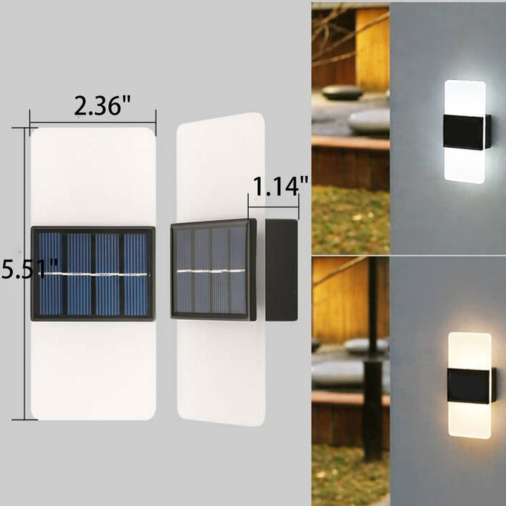 Skanto | LumaZen Solar-Drevet LED Vegglampe | Værbestandig | Solcelledrevet Utendørsbelysning | Hage- og Terrasseinnredning