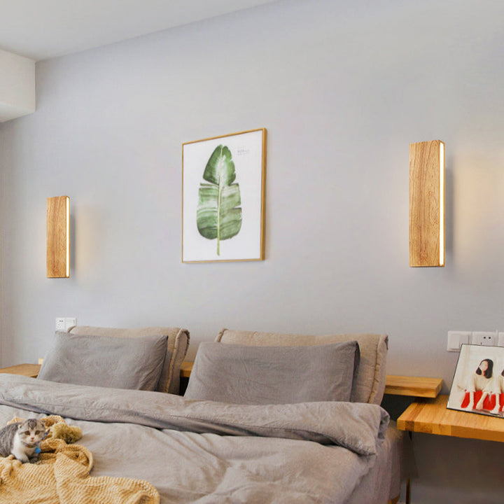 Skanto | OakBeam | Minimalist solid tre LED vegglampe