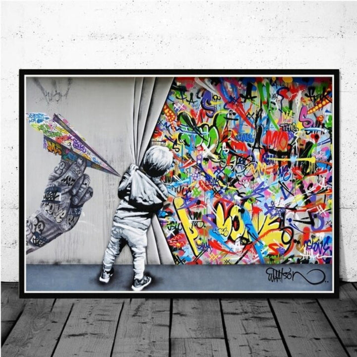 Gatekunst popgraffiti – lerretsbilde