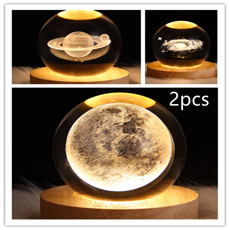 3D Galaxy Crystal Ball LED Nattlys | Skanto