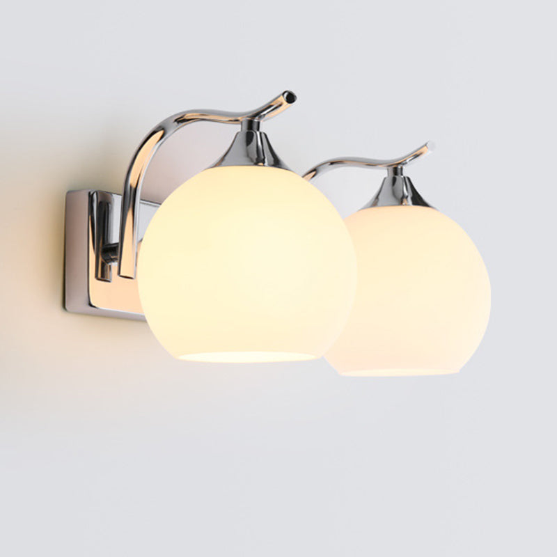 Satin Opal Glass Dome Sconce Light Fixture Enkel Stil Korridor Veggmontert Lampe | Skanto