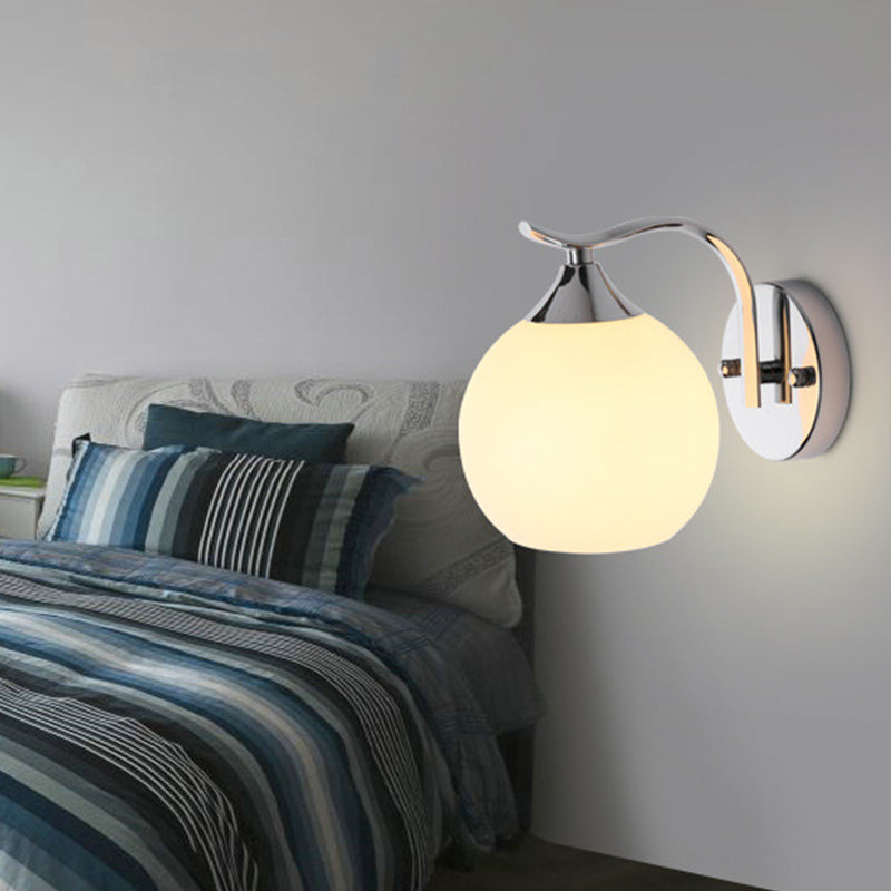 Satin Opal Glass Dome Sconce Light Fixture Enkel Stil Korridor Veggmontert Lampe | Skanto