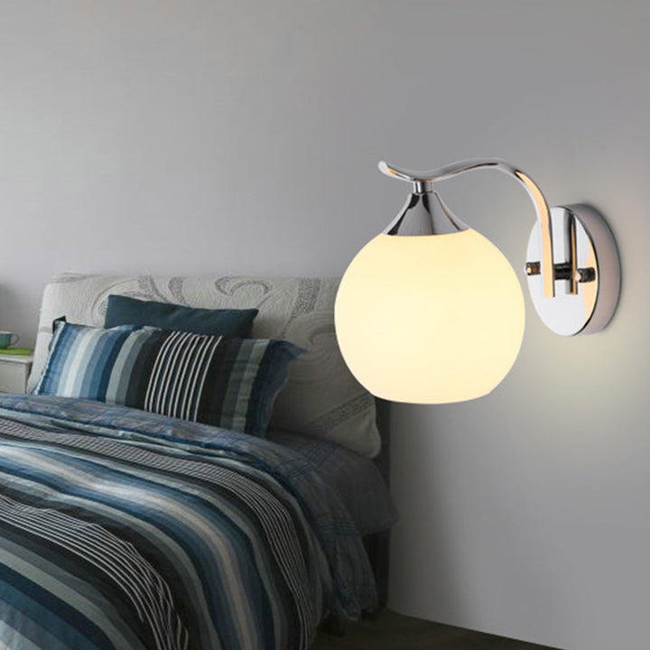 Satin Opal Glass Dome Sconce Light Fixture Enkel Stil Korridor Veggmontert Lampe | Skanto