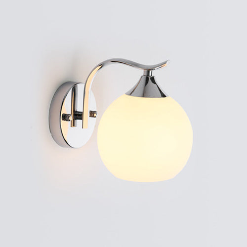 Satin Opal Glass Dome Sconce Light Fixture Enkel Stil Korridor Veggmontert Lampe | Skanto