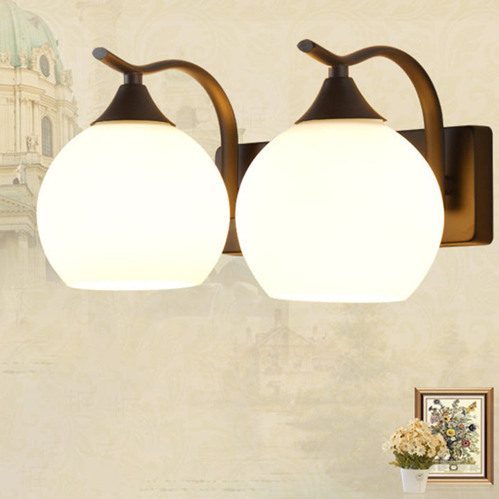 Satin Opal Glass Dome Sconce Light Fixture Enkel Stil Korridor Veggmontert Lampe | Skanto