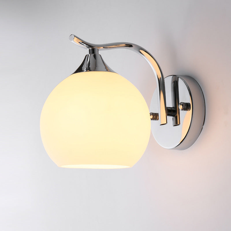 Satin Opal Glass Dome Sconce Light Fixture Enkel Stil Korridor Veggmontert Lampe | Skanto