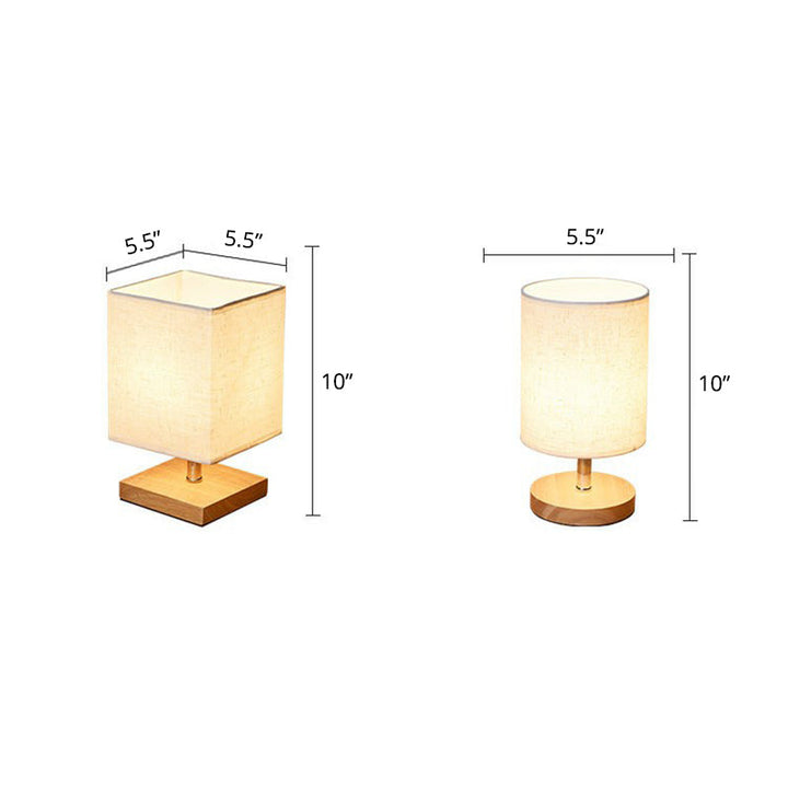 Skanto | LinenWood Minimalist Bordlampe – Naturlig Trebase & Lin Skjerm for Varm, Moderne Belysning