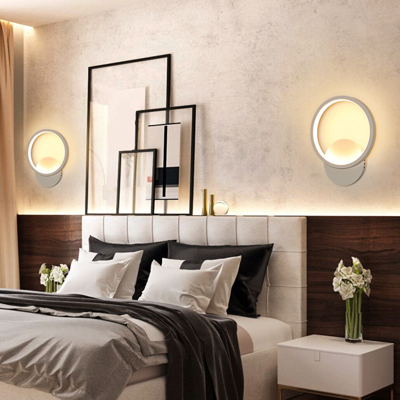 Skanto | Hvit geometrisk formet vegglampe enkelhet LED metall vegglampe vegglampe for trappen