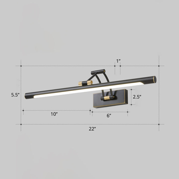 Minimalist rørformet sminkelampe akryl LED veggmontert lampe med 3-leddet svingarm | Skanto