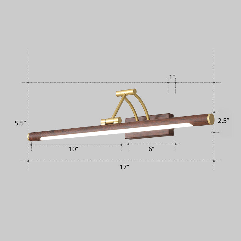 Minimalist rørformet sminkelampe akryl LED veggmontert lampe med 3-leddet svingarm | Skanto