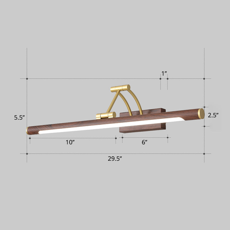 Minimalist rørformet sminkelampe akryl LED veggmontert lampe med 3-leddet svingarm | Skanto