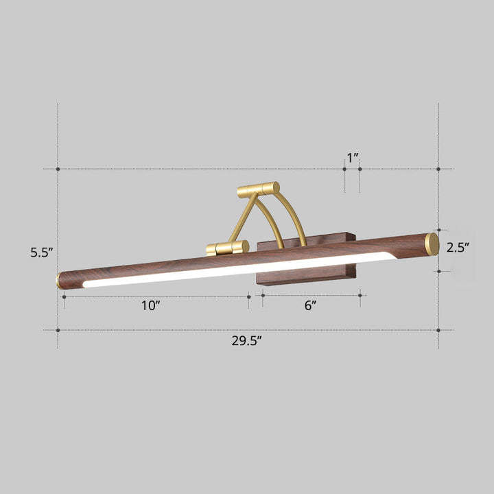 Minimalist rørformet sminkelampe akryl LED veggmontert lampe med 3-leddet svingarm | Skanto