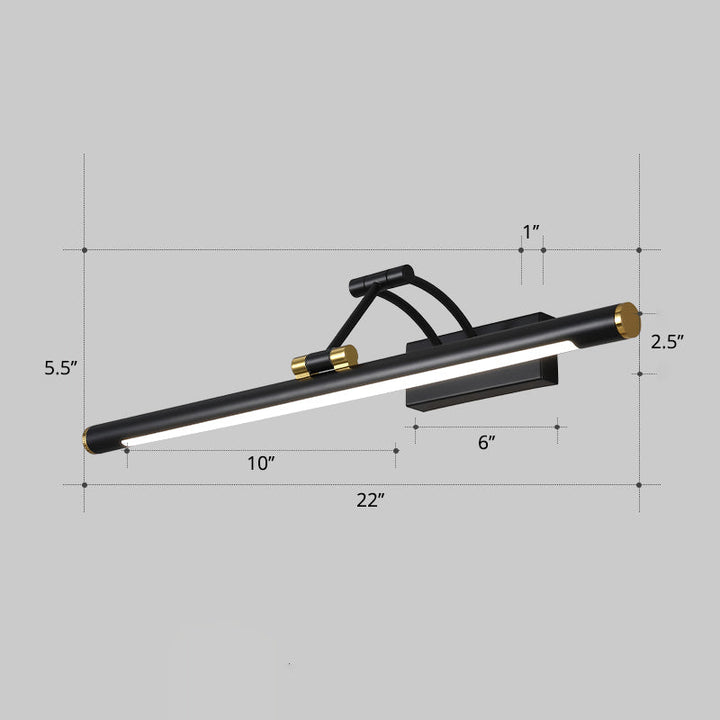 Minimalist rørformet sminkelampe akryl LED veggmontert lampe med 3-leddet svingarm | Skanto