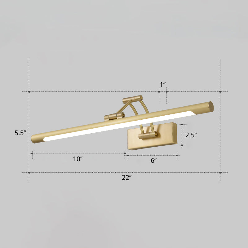 Minimalist rørformet sminkelampe akryl LED veggmontert lampe med 3-leddet svingarm | Skanto