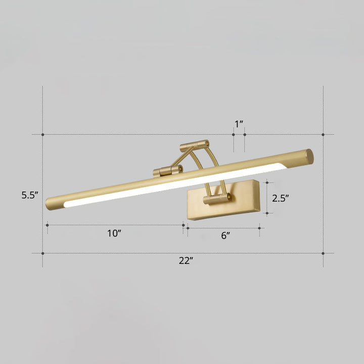 Minimalist rørformet sminkelampe akryl LED veggmontert lampe med 3-leddet svingarm | Skanto