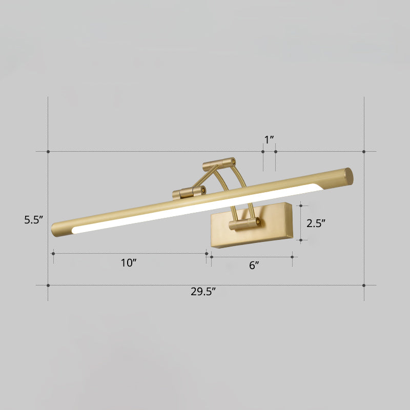 Minimalist rørformet sminkelampe akryl LED veggmontert lampe med 3-leddet svingarm | Skanto