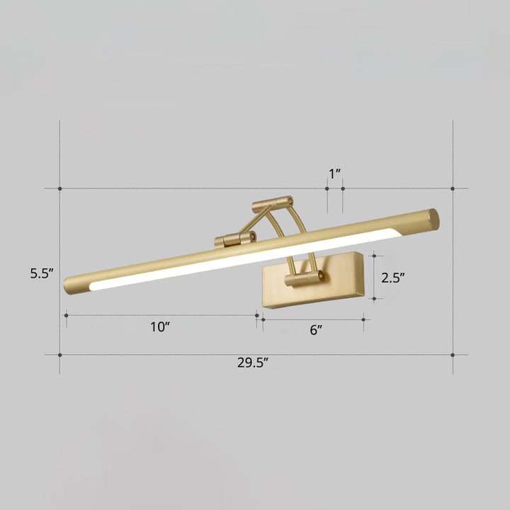 Minimalist rørformet sminkelampe akryl LED veggmontert lampe med 3-leddet svingarm | Skanto