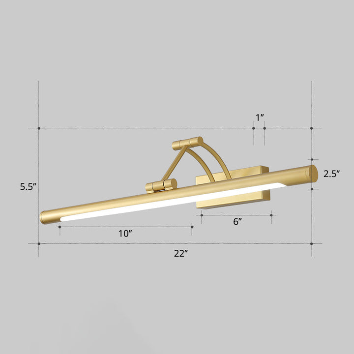 Minimalist rørformet sminkelampe akryl LED veggmontert lampe med 3-leddet svingarm | Skanto