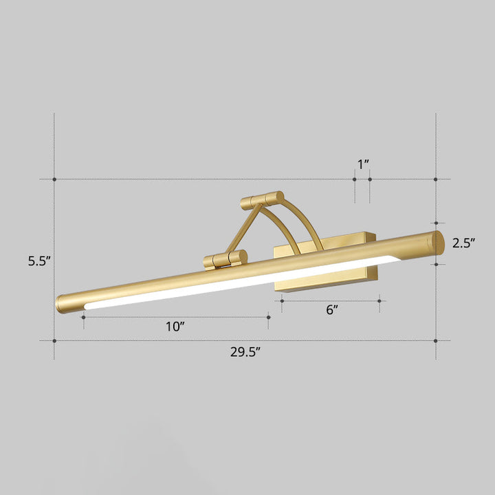 Minimalist rørformet sminkelampe akryl LED veggmontert lampe med 3-leddet svingarm | Skanto