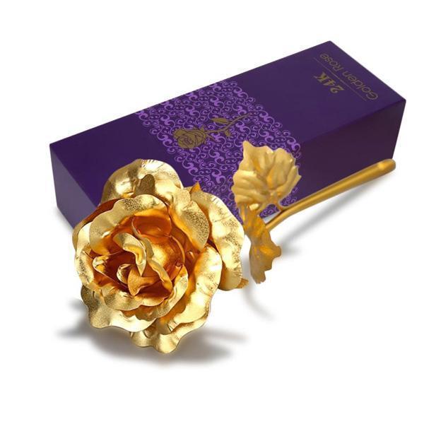 24K Gullfolie Rose Med Boks | Skanto