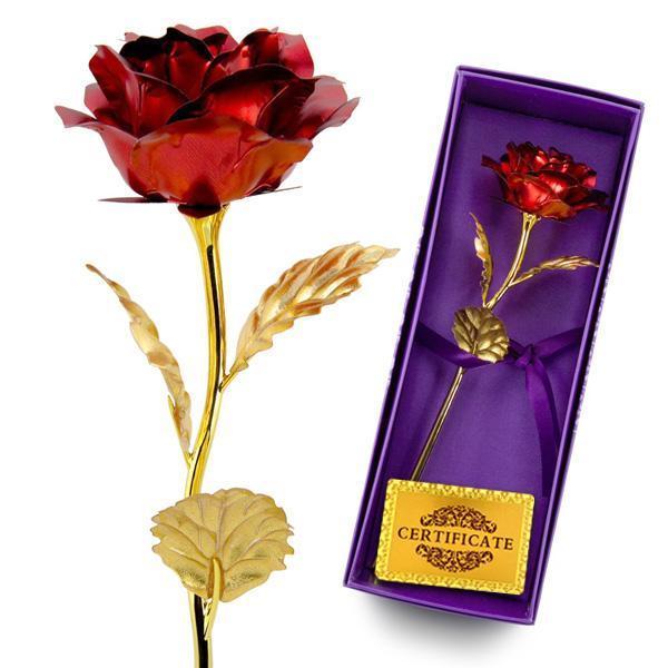 24K Gullfolie Rose Med Boks | Skanto