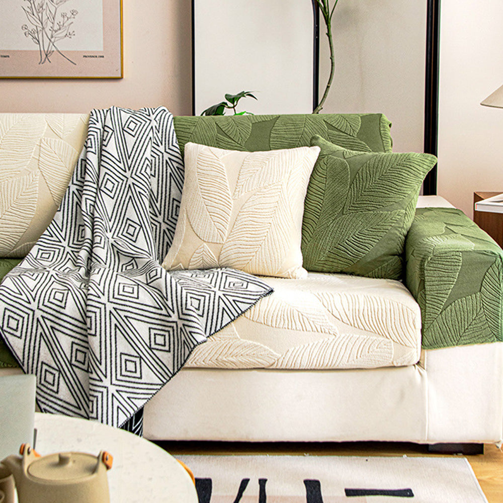 Moderne Leaf Jacquard Vanntett Anti-Ripe Sofa Dekken | Skanto