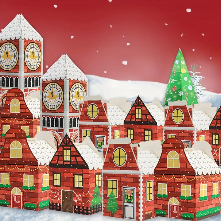 Skanto | Jule Adventskalenderbokser – Festlig Emballasje med Pepperkakehus Design