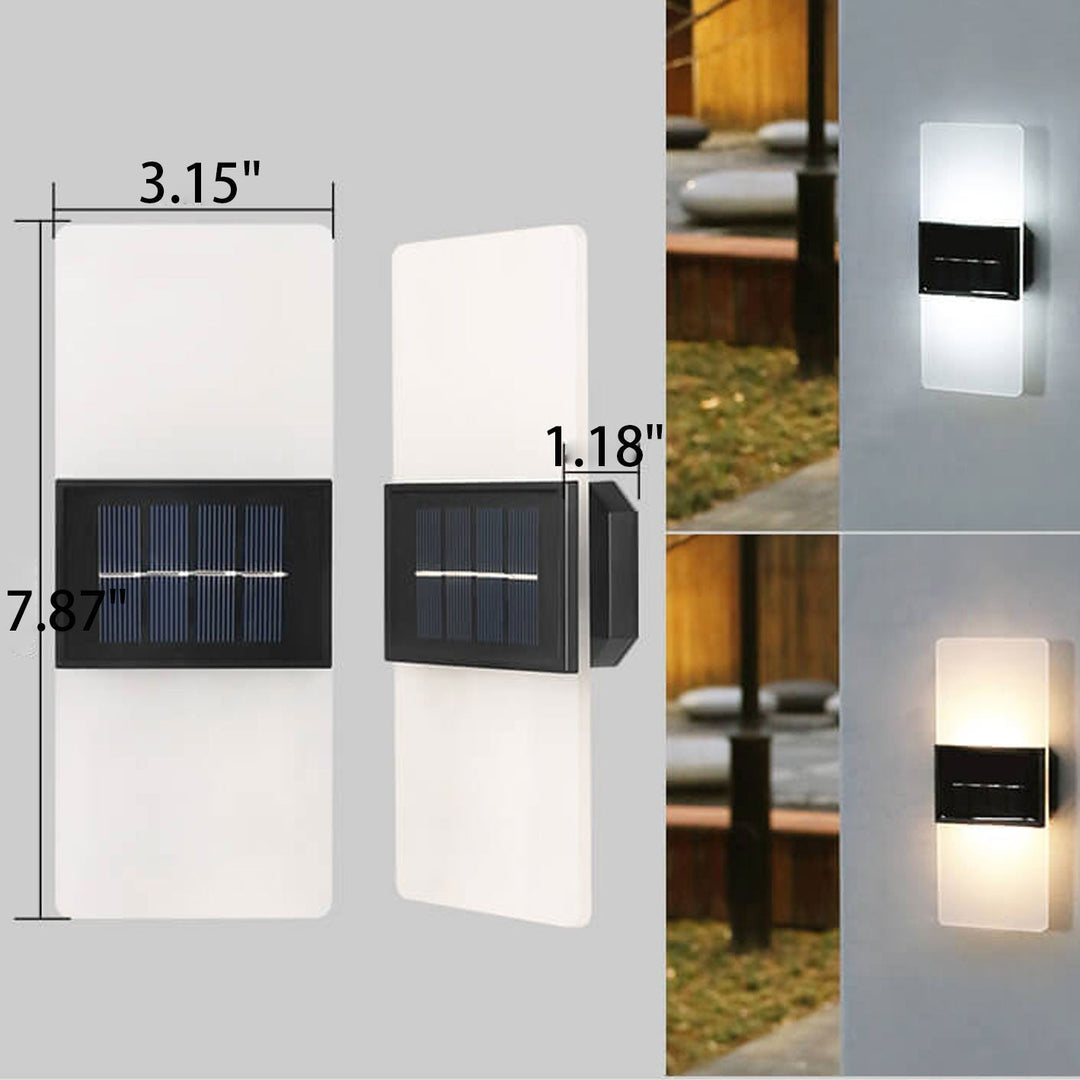 Skanto | LumaZen Solar-Drevet LED Vegglampe | Værbestandig | Solcelledrevet Utendørsbelysning | Hage- og Terrasseinnredning