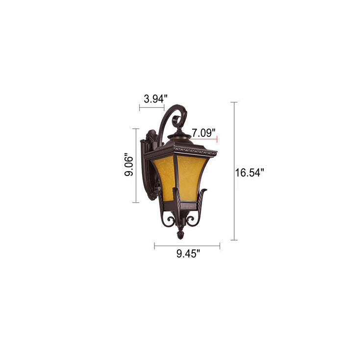 Europeisk stil Retro Aluminium Vanntett Utendørs 1-Lys Vegg Sconce Lampe | Skanto
